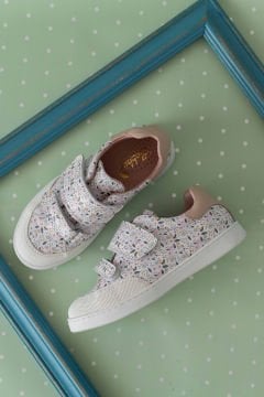 Gia - İki Cırtlı Çicekli Ortopedik Kız Çocuk Spor Ayakkabı