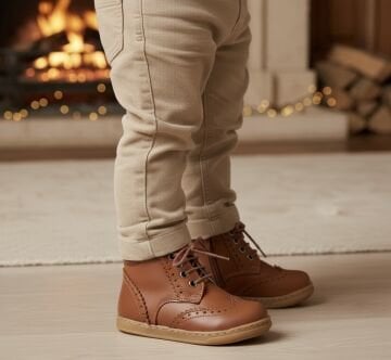 Classy-Taba Hakiki Deri Fermuarlı İlk Adım  Çocuk Bot