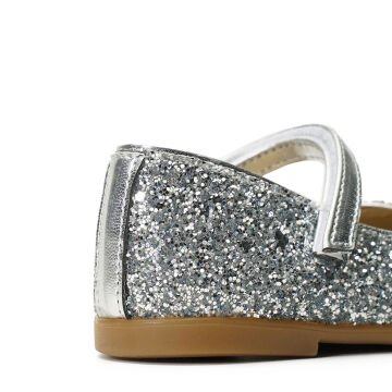 Love-Özel Gün Gümüş Simli Vegan Kız Çocuk Babet