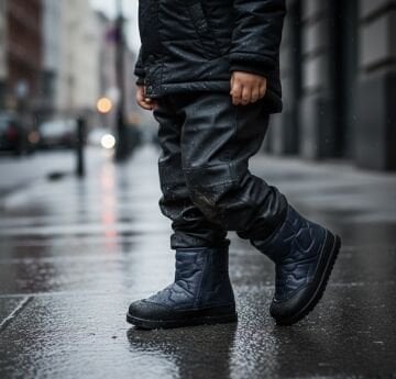 Heat Lacivert Kürklü Hakiki Deri Çocuk Bot