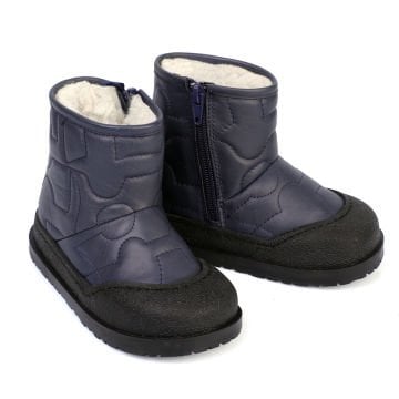 Heat Lacivert Kürklü Hakiki Deri Çocuk Bot