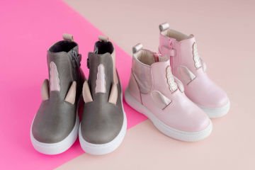 Pembe Unicorn Hakiki Deri Kız Çocuk Bot