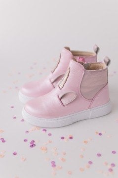 Pembe Unicorn Hakiki Deri Kız Çocuk Bot
