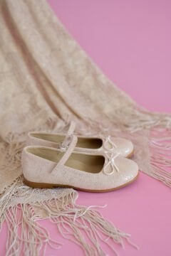 Dream Özel Gün Ecru Fiyonklu Vegan Deri Kız Çocuk Babet