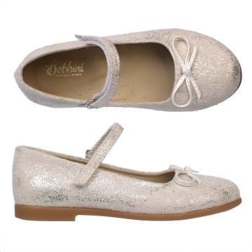 Dream-Özel Gün Ecru Fiyonklu Vegan Deri Kız Çocuk Babet