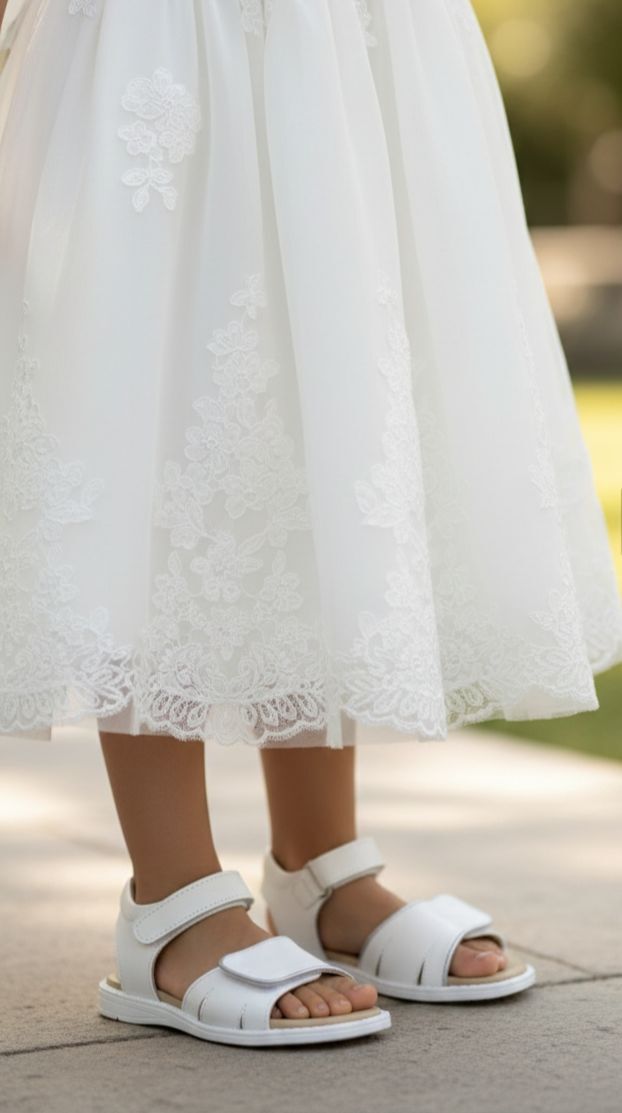 Bella Beyaz Vegan Kız Çocuk Sandalet