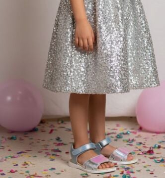 Bella Pembe Mavi Hakiki Deri Kız Çocuk Sandalet