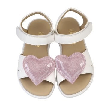 Love-Beyaz Kalpli Vegan Kız Çocuk Sandalet