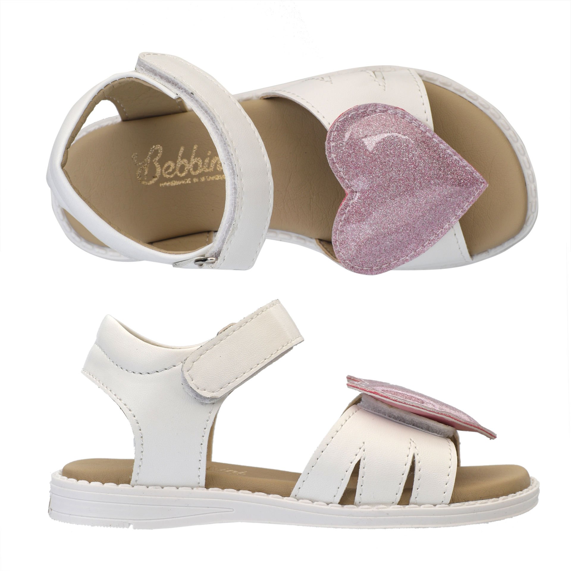 Love-Beyaz Kalpli Vegan Kız Çocuk Sandalet