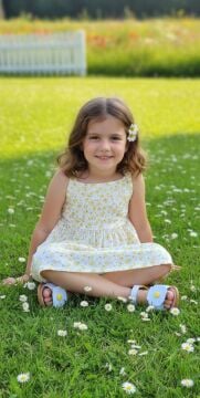 Fiore - Sarı Beyaz Kız Çocuk Sandalet