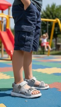 Sunny- Gri Deri Çocuk Sandalet