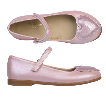 Pia Özel Gün Pembe Işıltılı Kalpli Kız Çocuk Vegan Babet