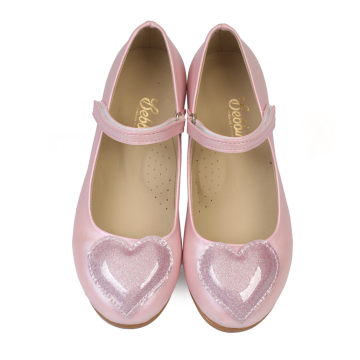 Pia-Özel Gün Pembe Işıltılı Kalpli Kız Çocuk Vegan Babet