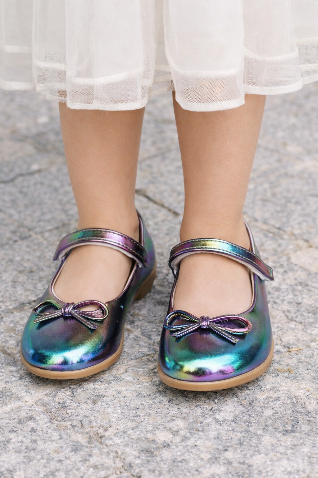 Dream Özel Gün Renkli Fiyonklu Vegan Deri Kız Çocuk Babet