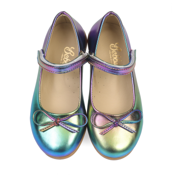 Dream Özel Gün Renkli Fiyonklu Vegan Deri Kız Çocuk Babet