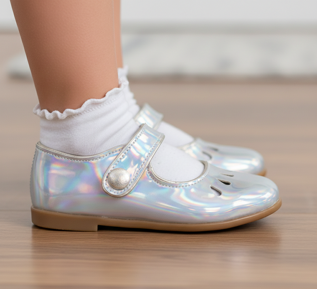 Melissa-Özel Gün Gümüş Vegan Kız Çocuk Babet